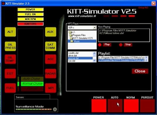 Pantallazo Kitt Simulator