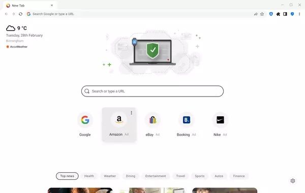 Pantallazo Avira Secure Browser