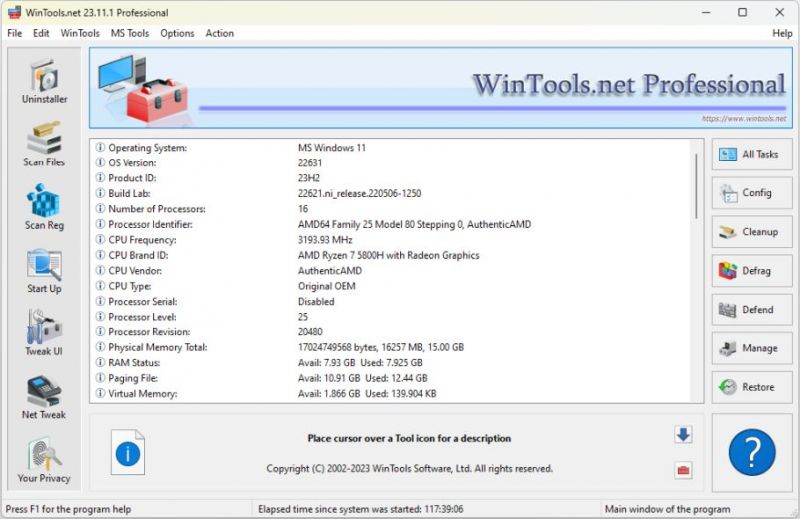 Pantallazo WinTools Pro