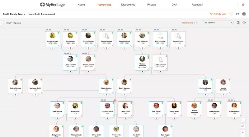 Pantallazo MyHeritage