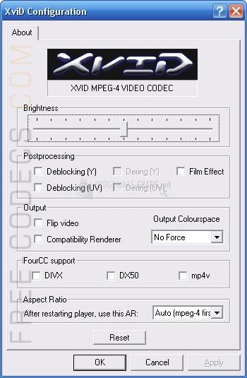 Pantallazo Koepi´s XviD MPEG4 Codec