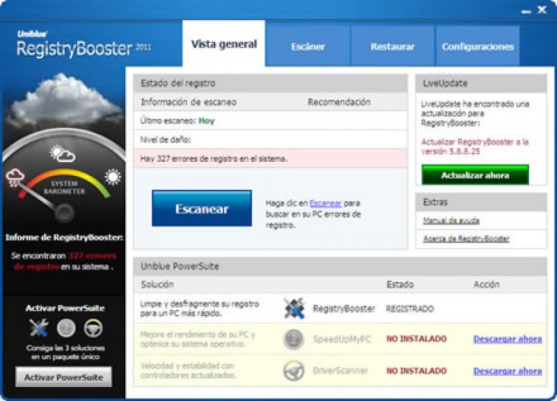 Screenshot Registry Booster