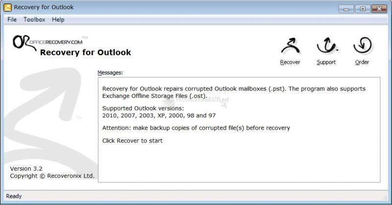 Pantallazo Recovery for Outlook