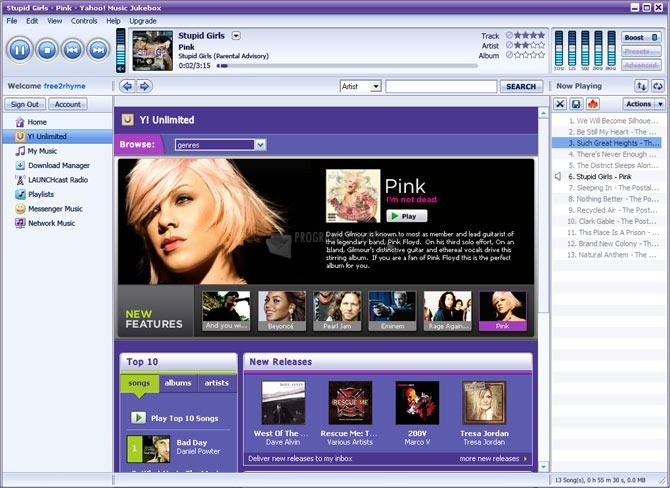 Pantallazo Yahoo! Music Jukebox