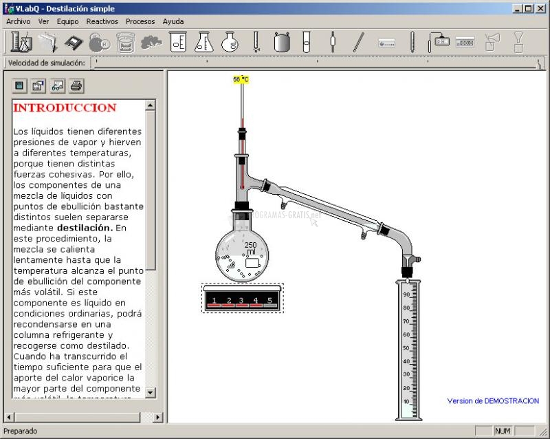 Pantallazo VLabQ: Laboratorio Virtual Química