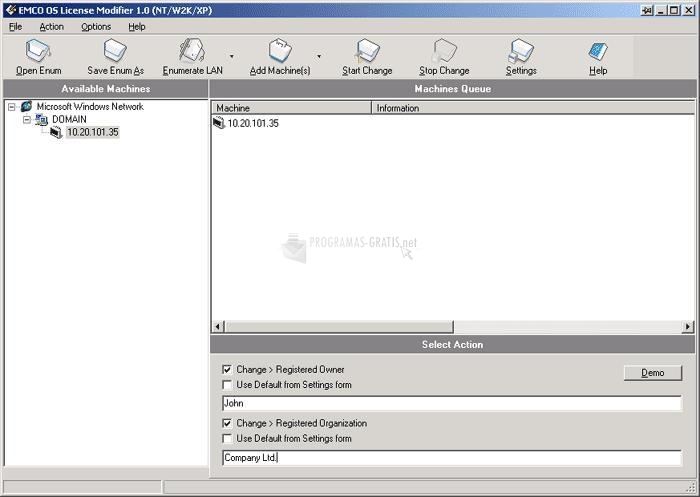 Pantallazo OS License Modifier