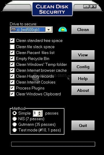 Pantallazo Clean Disk Security