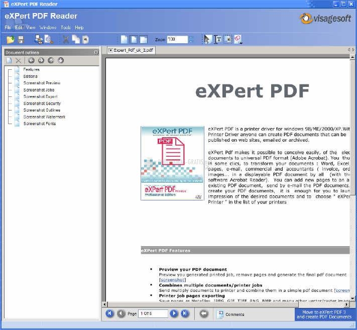 Pantallazo eXPert PDF Reader