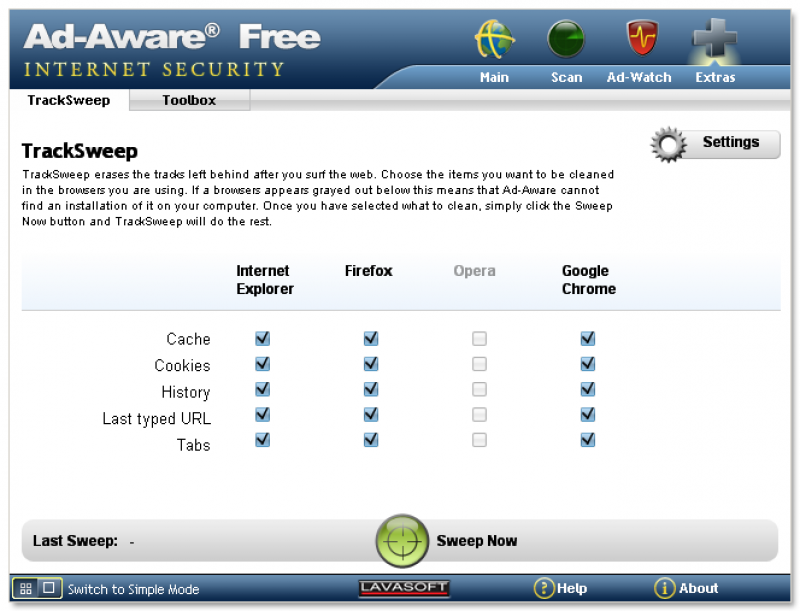 Pantalla Ad-Aware Free