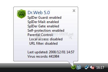 Pantallazo Antivirus Doctor Web