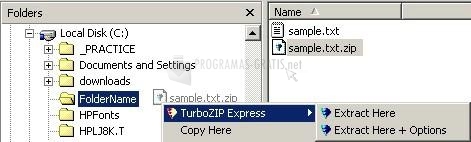 Pantallazo TurboZIP Express