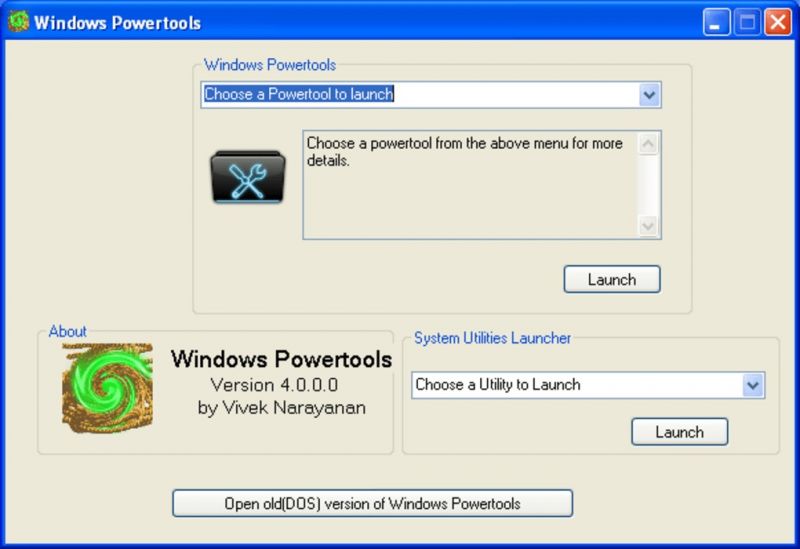 Pantallazo Windows Powertools