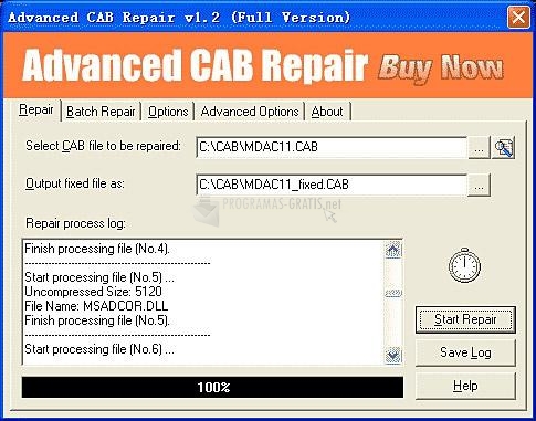 Pantallazo Advanced CAB Repair