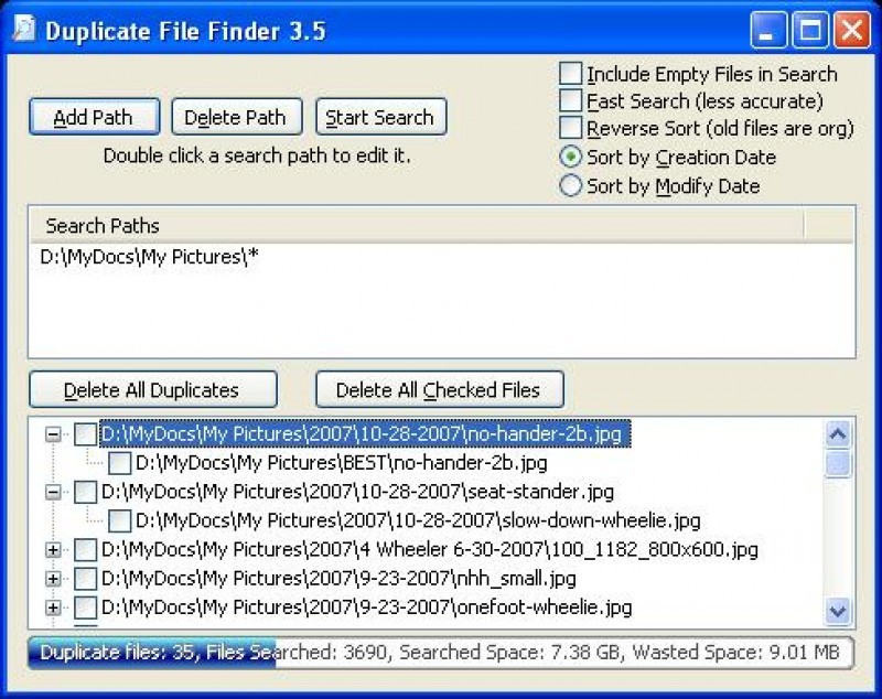 Pantallazo Duplicate File Finder