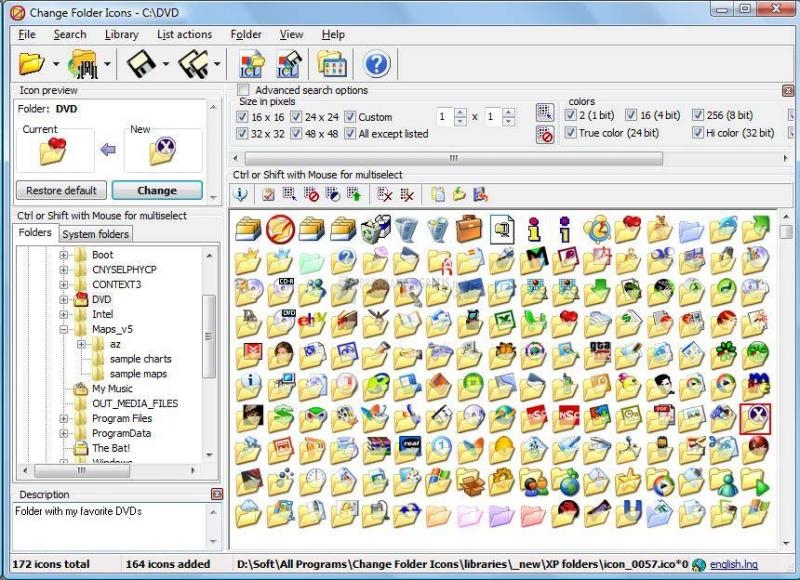 Pantallazo Change Folder Icons
