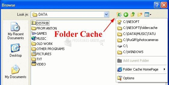 Pantallazo Folder Cache