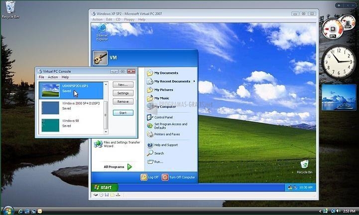 Pantallazo Microsoft Virtual PC