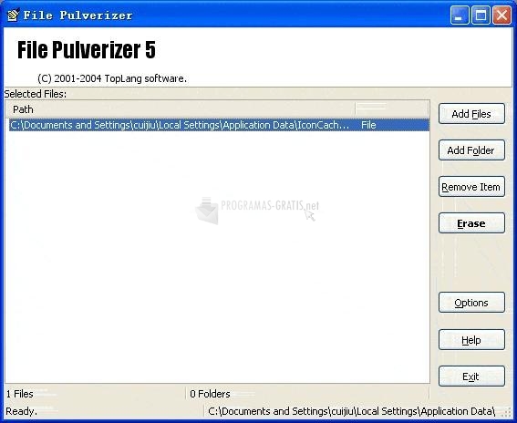 Pantallazo File Pulverizer