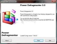 Pantallazo Power Defragmenter GUI