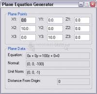 Pantallazo Plane Equation Generator
