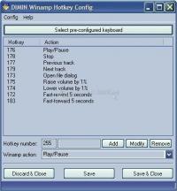 Pantallazo DIMIN Hotkeys plugin for Winamp