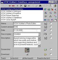 Pantallazo VCW VicMan`s DataBase
