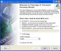 Pantallazo Passcape IE Password Recovery