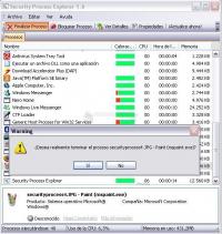 Pantalla Glarysoft Security Process Explorer