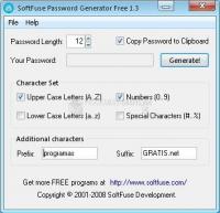 Captura SoftFuse Password Generator Free