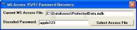 Pantallazo MS Access 95/97 Password Recovery