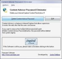 Pantallazo Content Advisor Password Eliminator