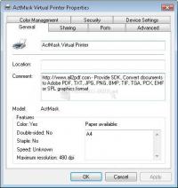 Pantallazo ActMask SPL Virtual Printer SDK