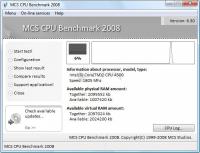 Pantallazo MCS CPU Benchmark 2008