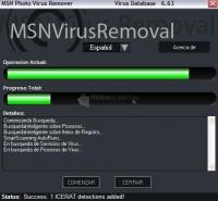 Pantallazo MSN Virus Remover