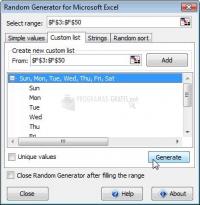 Captura Random Generator for Excel