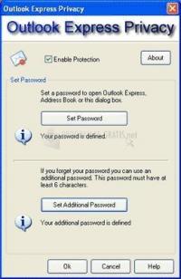 Pantallazo Outlook Express Privacy