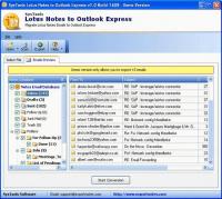 Pantallazo Lotus Notes to Outlook Express