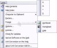 Pantallazo Excel Unit Conversion Add-In