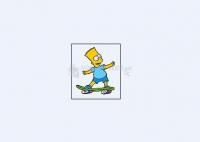 Pantallazo Bart animado en monopatín