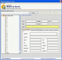 Pantallazo Export Notes Address Book to Excel