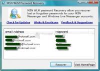 Pantallazo MSN WLM Password Recovery