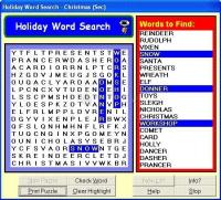 Pantallazo Holiday Word Search