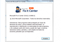 Pantallazo Microsoft Fix it Center