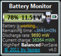 Pantallazo Battery Monitor
