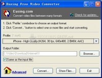 Pantallazo Eusing Free Video Converter
