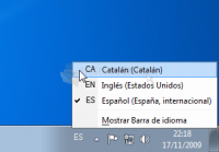 Captura Windows 7 Catalán - Paquete de interfaz de lengua