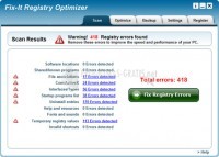 Pantallazo Fix It Registry Optimizer