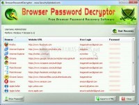 Pantallazo Browser Password Decryptor