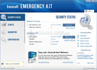 Pantalla Emsisoft Emergency Kit