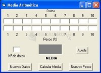 Pantallazo Calculadora de Medias Aritméticas